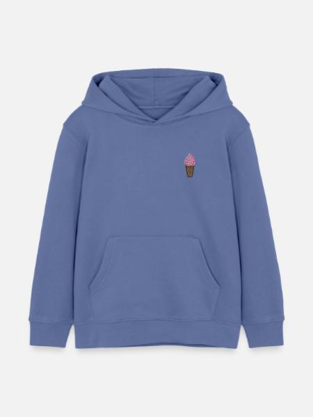 Softeis bestickt - Kinder Organic Hoodie Mini Cruiser von Stanley/Stella - Blau