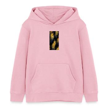 Plumes dorées - Sweat à capuche enfant bio Stanley/Stella - rose pâle - Devant - AI Model Kid Female (0cm)