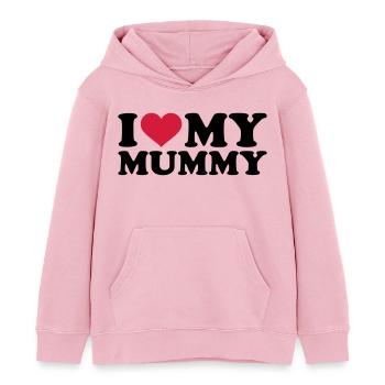 I love my Mummy - Hettegenser barn økologisk Stanley/Stella - lyserosa - Foran - AI Model Kid Female (0cm)