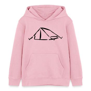 tent_1 - Sweat à capuche enfant bio Stanley/Stella - rose pâle - Devant - AI Model Kid Female (0cm)