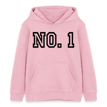 Numéro 1 - Sweat à capuche enfant bio Stanley/Stella - rose pâle - Devant - AI Model Kid Female (0cm)