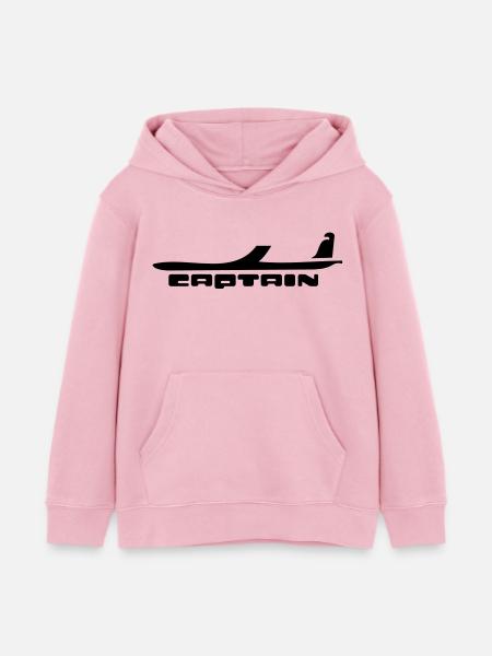 captain airplaine flugzeug - Kinder Organic Hoodie Mini Cruiser von Stanley/Stella - Hellrosa