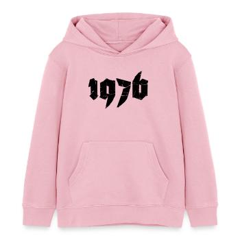 Jahr 1976 - Kinder Organic Hoodie Mini Cruiser von Stanley/Stella - Hellrosa - Vorne - AI Model Kid Female (0cm)