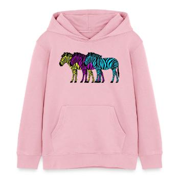 Zebras - Kids Organic Hoodie by Stanley/Stella - cotton pink - Front - AI Model Kid Female (0cm)