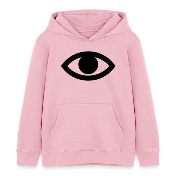 Oeil (vectoriel) - Sweat à capuche enfant bio Stanley/Stella - rose pâle - Devant - AI Model Kid Female (0cm)