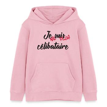 celibataire - Sweat à capuche enfant bio Stanley/Stella - rose pâle - Devant - AI Model Kid Female (0cm)