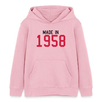 1958 - Kinder Organic Hoodie Mini Cruiser von Stanley/Stella - Hellrosa - Vorne - AI Model Kid Female (0cm)