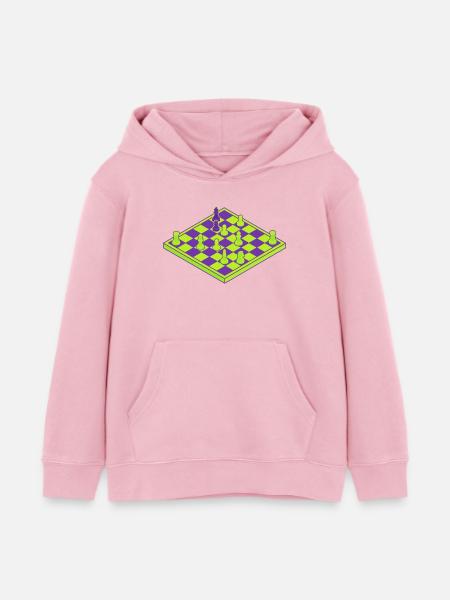 Neon Schachbrett - Kinder Organic Hoodie Mini Cruiser von Stanley/Stella - Hellrosa