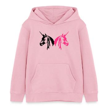 einhoerner_2 - Stanley/Stella børne hættetrøje økologisk - lys rosa - Foran - AI Model Kid Female (0cm)