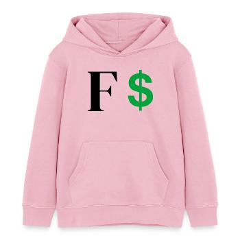 Buchstabe f Dollar - Kinder Organic Hoodie Mini Cruiser von Stanley/Stella - Hellrosa - Vorne - AI Model Kid Female (0cm)