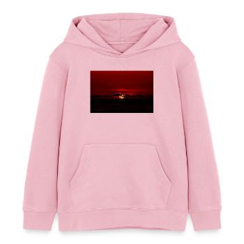Coucher de soleil - Sweat à capuche enfant bio Stanley/Stella - rose pâle - Devant - AI Model Kid Female (0cm)