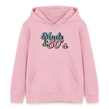 made in the 50s - Kids Organic Hoodie by Stanley/Stella - cotton pink - Front - AI Model Kid Female (0cm)