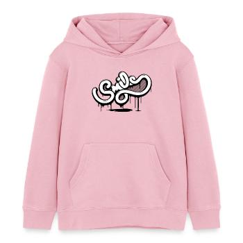 Graffiti Smile - Sweat à capuche enfant bio Stanley/Stella - rose pâle - Devant - AI Model Kid Female (0cm)