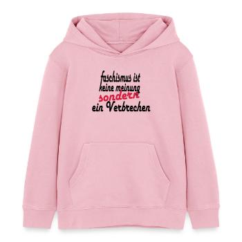 faschismus ist keine Meinung - Kinder Organic Hoodie Mini Cruiser von Stanley/Stella - Hellrosa - Vorne - AI Model Kid Female (0cm)