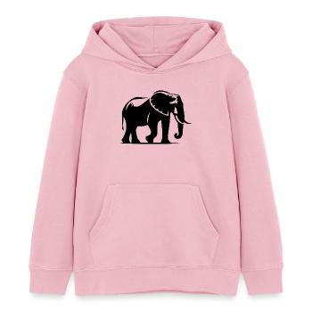 Elefant Silhouette Porträt mit Stoßzähnen - Kinder Organic Hoodie Mini Cruiser von Stanley/Stella - Hellrosa - Vorne - AI Model Kid Female (0cm)
