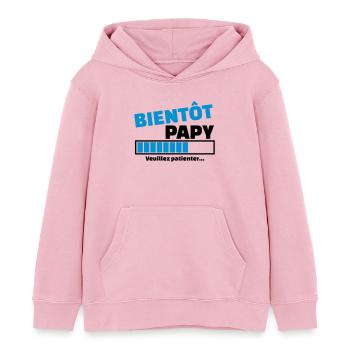 bientôt papy - Sweat à capuche enfant bio Stanley/Stella - rose pâle - Devant - AI Model Kid Female (0cm)