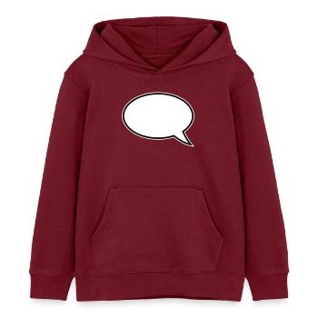 Conception de bulles de dialogue - Sweat à capuche enfant bio Stanley/Stella - bordeaux - Devant - AI Model Kid Female (0cm)