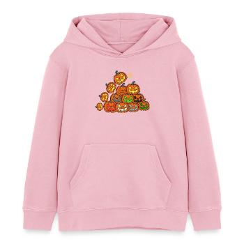 Tour citrouille - Sweat à capuche enfant bio Stanley/Stella - rose pâle - Devant - AI Model Kid Female (0cm)