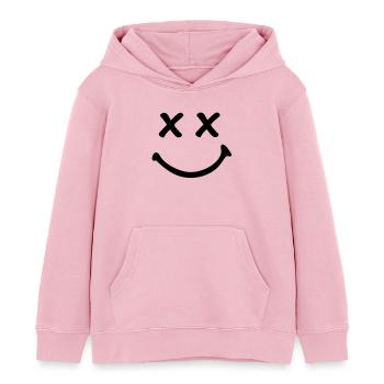 Smiley - Sweat à capuche enfant bio Stanley/Stella - rose pâle - Devant - AI Model Kid Female (0cm)