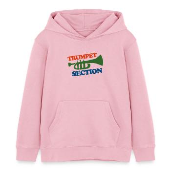 Trompetensektion Logo Tee - Kinder Organic Hoodie Mini Cruiser von Stanley/Stella - Hellrosa - Vorne - AI Model Kid Female (0cm)