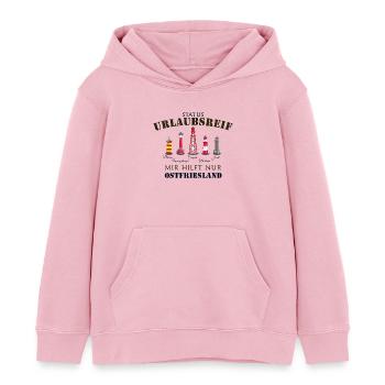 Ostfriesland Urlaubsreif, deutsche Nordsee - Kinder Organic Hoodie Mini Cruiser von Stanley/Stella - Hellrosa - Vorne - AI Model Kid Female (0cm)