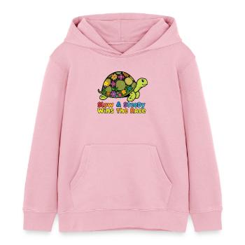 Bezaubernde Blumenschildkröte - Kinder Organic Hoodie Mini Cruiser von Stanley/Stella - Hellrosa - Vorne - AI Model Kid Female (0cm)