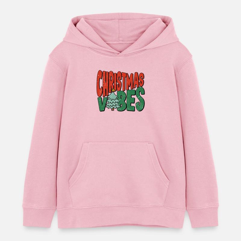Ambiance de Noël - Sweat à capuche enfant bio Stanley/Stella - rose pâle