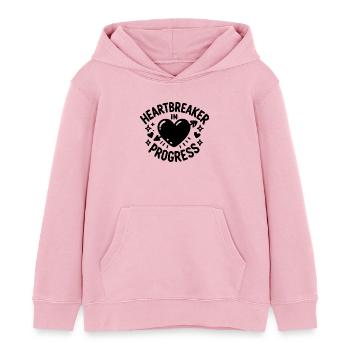Heartbreaker in Progress - Kids Organic Hoodie by Stanley/Stella - cotton pink - Front - AI Model Kid Female (0cm)