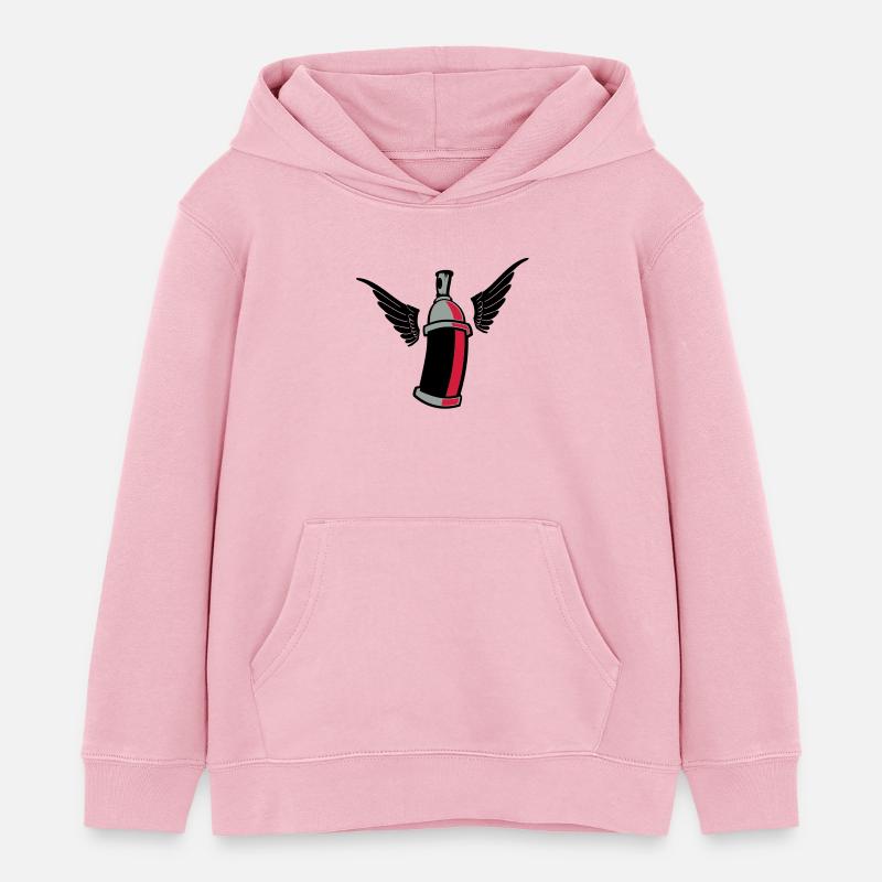 flying_graffiti_can_3c - Sweat à capuche enfant bio Stanley/Stella - rose pâle