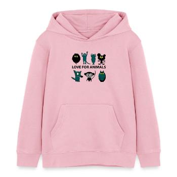 Liebe für Tiere - Kinder Organic Hoodie Mini Cruiser von Stanley/Stella - Hellrosa - Vorne - AI Model Kid Female (0cm)