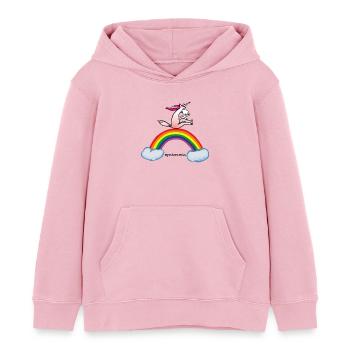 Unicorn on rainbow - Kids Organic Hoodie by Stanley/Stella - cotton pink - Front - AI Model Kid Female (0cm)