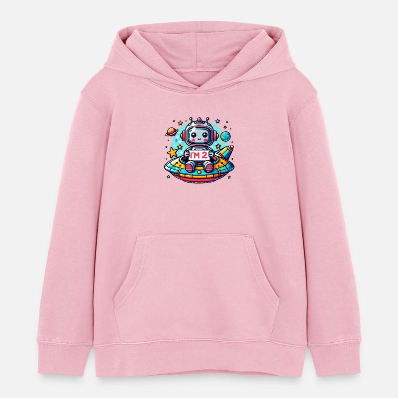 J’ai 2 ans deuxième anniversaire - Sweat à capuche enfant bio Stanley/Stella - rose pâle