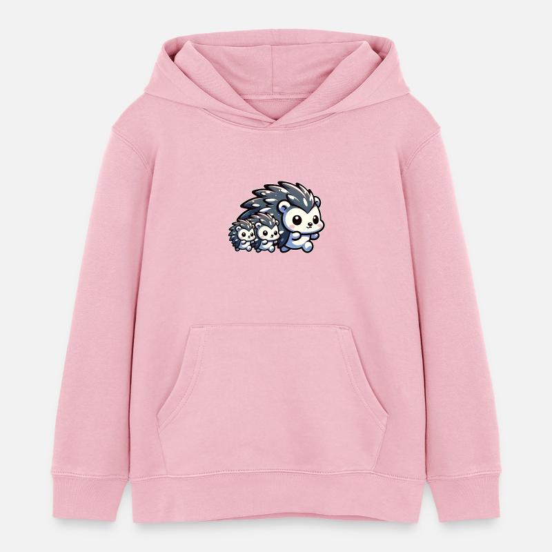 Mignon hérisson famille - Sweat à capuche enfant bio Stanley/Stella - rose pâle