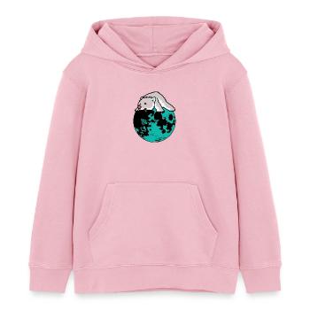 Terre Nature Bien-être animal Ours polaire Côte Consommation Ours - Sweat à capuche enfant bio Stanley/Stella - rose pâle - Devant - AI Model Kid Female (0cm)