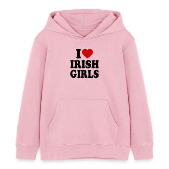 I love irish girls - Kids Organic Hoodie by Stanley/Stella - cotton pink - Front - AI Model Kid Female (0cm)