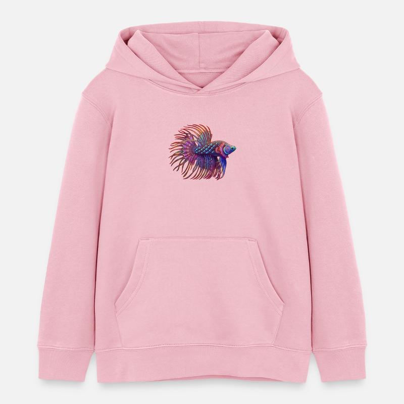 Couleur Betta Zentangle - Sweat à capuche enfant bio Stanley/Stella - rose pâle
