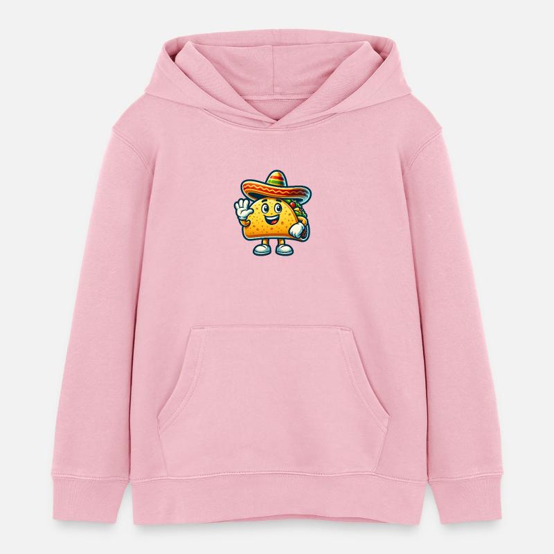 Taco drôle Taco dansant Taco - Sweat à capuche enfant bio Stanley/Stella - rose pâle