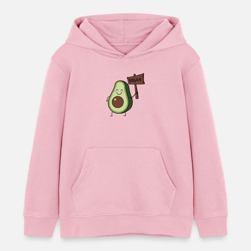 Avocat végétalien - Sweat à capuche enfant bio Stanley/Stella - rose pâle