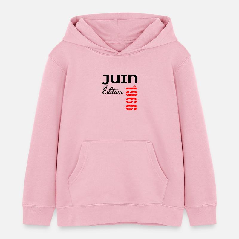 Édition Juin 1966 - 60e Anniversaire - Sweat à capuche enfant bio Stanley/Stella - rose pâle