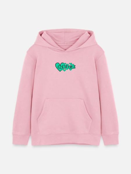 Herz grün - Kinder Organic Hoodie Mini Cruiser von Stanley/Stella - Hellrosa