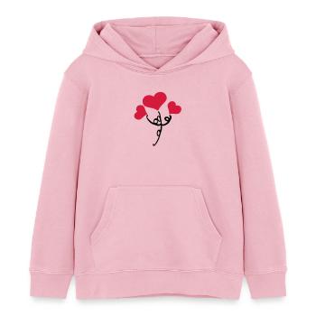 Rote Herzen Blume - Kinder Organic Hoodie Mini Cruiser von Stanley/Stella - Hellrosa - Vorne - AI Model Kid Female (0cm)