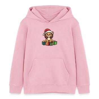 Cadeaux de bande dessinée de Noël Lion - Sweat à capuche enfant bio Stanley/Stella - rose pâle - Devant - AI Model Kid Female (0cm)