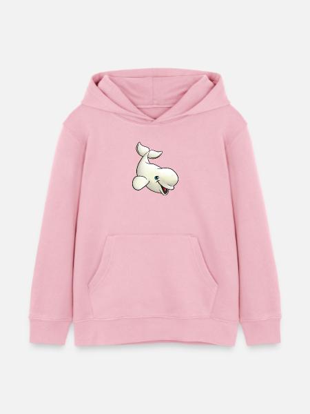 Small Beluga - Kids Organic Hoodie by Stanley/Stella - cotton pink