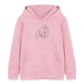 Collection singes - Sweat à capuche enfant bio Stanley/Stella - rose pâle - Devant - AI Model Kid Female (0cm)