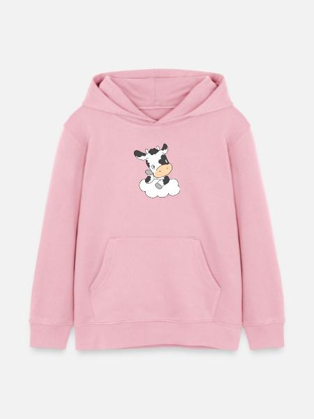 Cow Thinking - Kinder Organic Hoodie Mini Cruiser von Stanley/Stella - Hellrosa