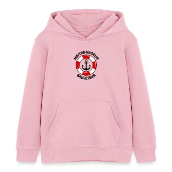 maitre nageur 01 - Sweat à capuche enfant bio Stanley/Stella - rose pâle - Devant - AI Model Kid Female (0cm)