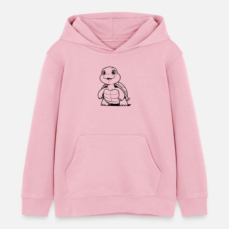 Cute turtle as vector illustration - Kids Organic Hoodie by Stanley/Stella - cotton pink