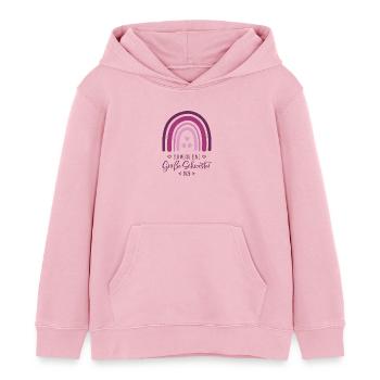 Große Schwester 2026 Regenbogen - Kinder Organic Hoodie Mini Cruiser von Stanley/Stella - Hellrosa - Vorne - AI Model Kid Female (0cm)