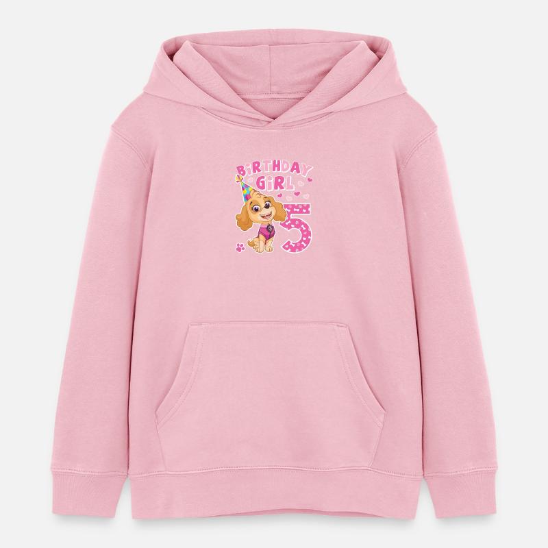 Paw Patrol 5 ans anniversaire Skye - Sweat à capuche enfant bio Stanley/Stella - rose pâle