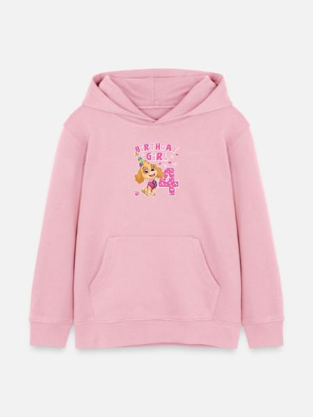 Paw Patrol 4 Year Old Birthday Skye - Kids Organic Hoodie by Stanley/Stella - cotton pink